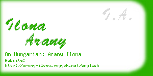 ilona arany business card